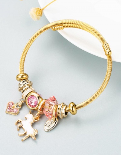 Replica Sweet Easy Matching Unicorn Heart Bracelet #794729 $11.42 USD for Wholesale