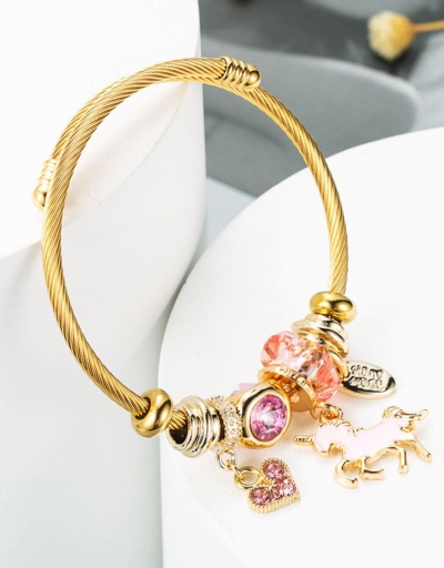 Replica Sweet Easy Matching Unicorn Heart Bracelet #794729 $11.42 USD for Wholesale