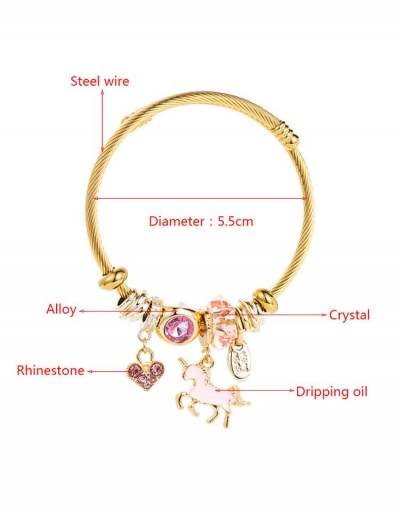 Replica Sweet Easy Matching Unicorn Heart Bracelet #794729 $11.42 USD for Wholesale