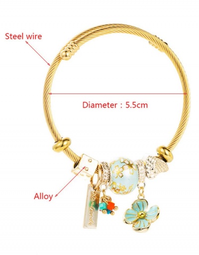 Replica National Style Flower Square Geometry Bracelet #794730 $10.58 USD for Wholesale