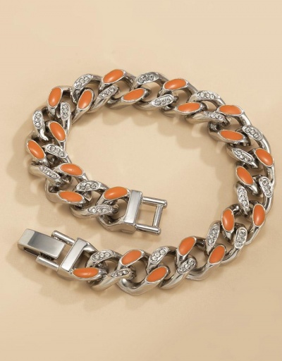 Replica Versatile Contrast Color Rhinestone Hollow Out Bracelet #794733 $10.33 USD for Wholesale