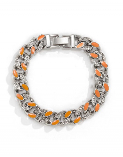 Replica Versatile Contrast Color Rhinestone Hollow Out Bracelet #794733 $10.33 USD for Wholesale