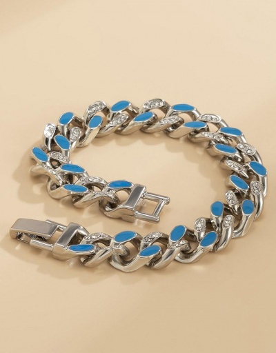 Replica Versatile Contrast Color Rhinestone Hollow Out Bracelet #794733 $10.33 USD for Wholesale