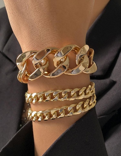 Punk Solid Thick Chain Hollow Out Three-Piece Bracelets #794734 $7.21 USD, Wholesale Fashion Bracelet