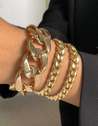 Replica Punk Solid Thick Chain Hollow Out Three-Piece Bracelets #794734 $7.21 USD for Wholesale