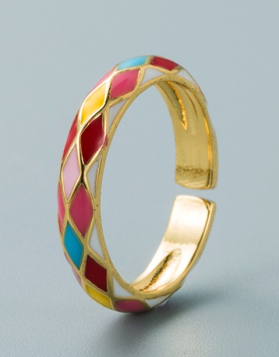 Replica Simple Contrast Color Geometry Ring Women #794737 $9.44 USD for Wholesale