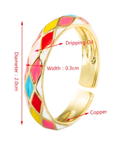 Replica Simple Contrast Color Geometry Ring Women #794737 $9.44 USD for Wholesale