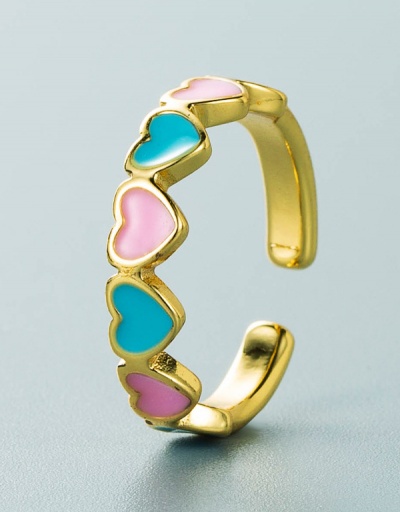 Replica Sweet Easy Match Heart Contrast Color Open Ring #794738 $6.98 USD for Wholesale