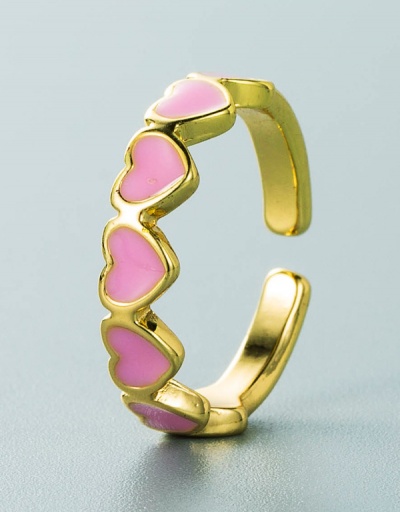 Replica Sweet Easy Match Heart Contrast Color Open Ring #794738 $6.98 USD for Wholesale