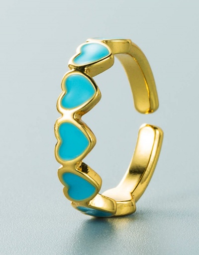 Replica Sweet Easy Match Heart Contrast Color Open Ring #794738 $6.98 USD for Wholesale