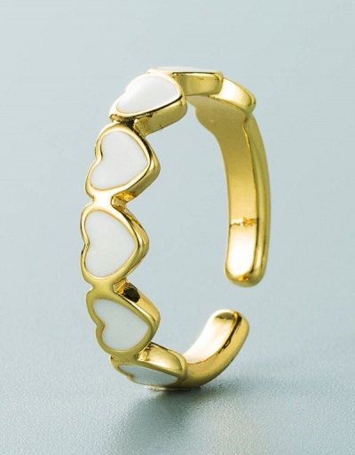 Replica Sweet Easy Match Heart Contrast Color Open Ring #794738 $6.98 USD for Wholesale