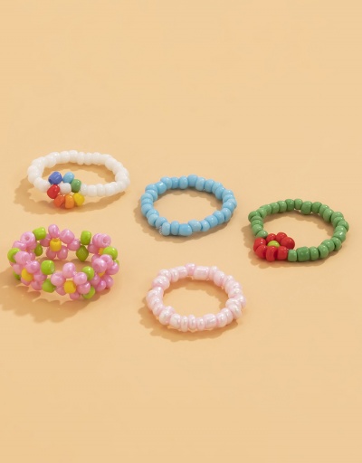 Replica Simple Colored Daisy Five Piece Ring Set #794741 $6.21 USD for Wholesale