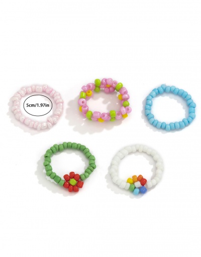 Replica Simple Colored Daisy Five Piece Ring Set #794741 $6.21 USD for Wholesale