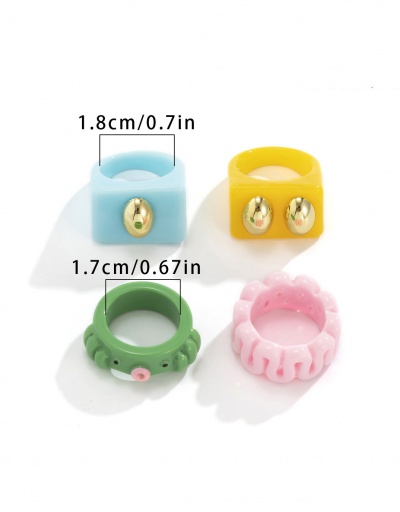 Replica Cute Animal Square Acrylic Ring Set #794742 $8.45 USD for Wholesale