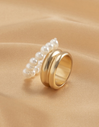 Replica Pretty Faux-Pearl 2 Piece Simple Ring Set #794750 $5.18 USD for Wholesale