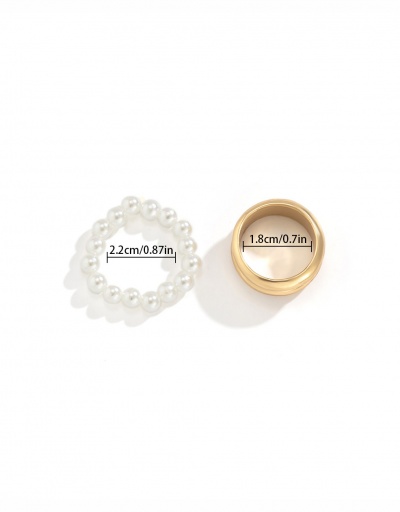 Replica Pretty Faux-Pearl 2 Piece Simple Ring Set #794750 $5.18 USD for Wholesale