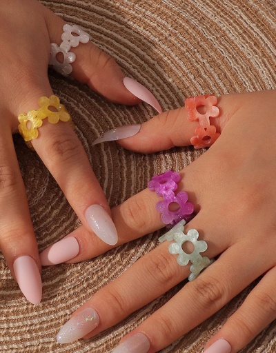 Lovely Acrylic Flower Hollow Out Ring For Women #794756 $6.10 USD, Wholesale Fashion Ring