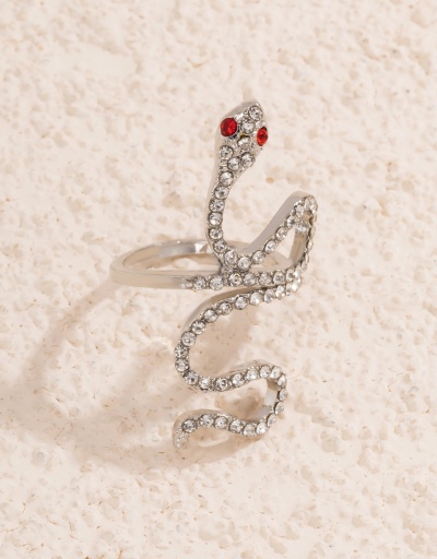 Replica Vintage National Snake Shape Rhinestone Ring Accessories #794760 $5.38 USD for Wholesale