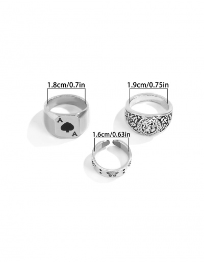 Replica Diablo Spades Heart Punk Butterfly Ring Set #794765 $5.50 USD for Wholesale