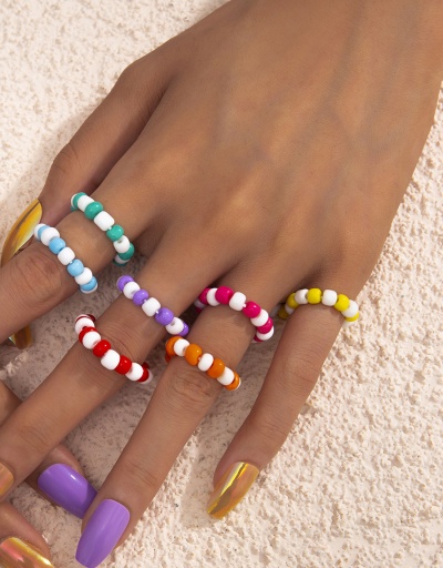 Replica Vacation Contrast Color Beads Multiple Ring Set #794767 $4.80 USD for Wholesale