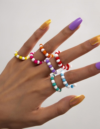 Replica Vacation Contrast Color Beads Multiple Ring Set #794767 $4.80 USD for Wholesale