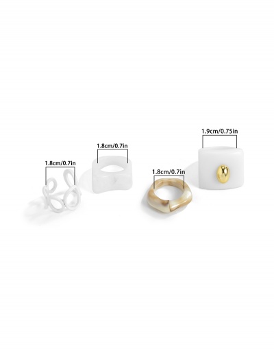 Replica Fashion Acrylic Irregular Geometry Ring Set #794768 $6.59 USD for Wholesale