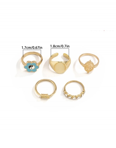 Replica Irregular Geometry Vintage Rhinestone Ring Set #794771 $6.44 USD for Wholesale