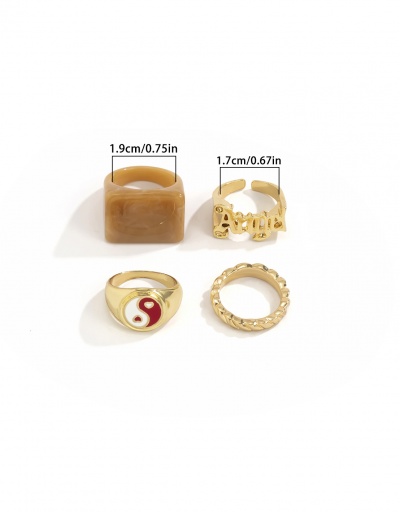 Replica Vintage Fashion America Style Geometry Ring Sets #794772 $5.75 USD for Wholesale