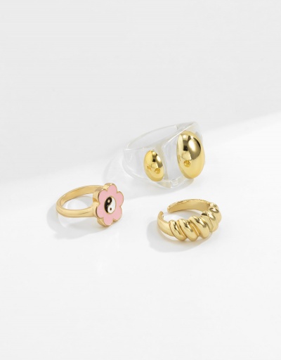 Replica Fashion Street Snap Acrylic Geometry Ring Sets #794775 $5.72 USD for Wholesale