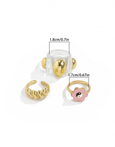 Replica Fashion Street Snap Acrylic Geometry Ring Sets #794775 $5.72 USD for Wholesale