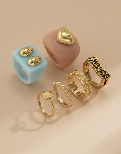 Replica Geometry Acrylic Alloy Material Women Ring Set #794779 $7.08 USD for Wholesale