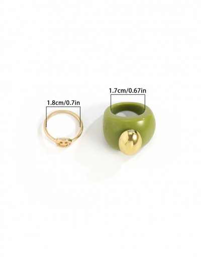 Replica Vintage Fashion Acrylic Geometry Ring Set For Women #794780 $5.59 USD for Wholesale