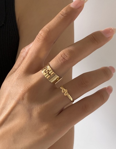 Replica Geometry Solid Hollow Out Snake Ring Set #794785 $4.34 USD for Wholesale