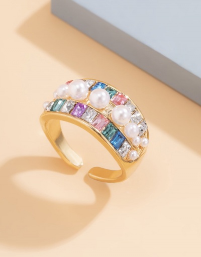 Replica Hip Hop Rhinestone Faux Pearl Ring For Women #794792 $5.81 USD for Wholesale