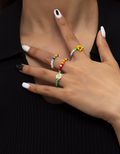 Replica Simple Colorful Beaded Easy Match Ring Set #794795 $5.18 USD for Wholesale