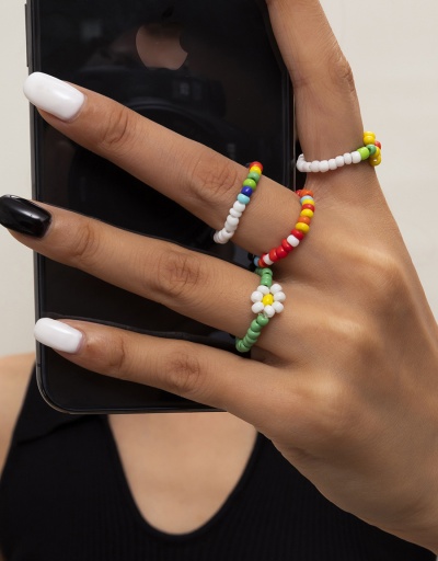 Replica Simple Colorful Beaded Easy Match Ring Set #794795 $5.18 USD for Wholesale