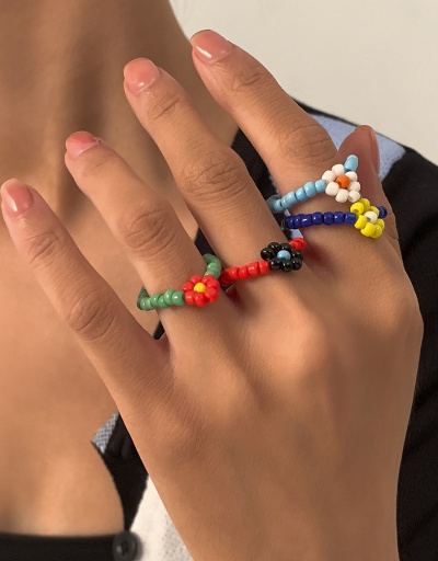 Cute Little Daisy Colored Handmade Beaded Ring #794796 $8.45 USD, Wholesale Fashion Ring