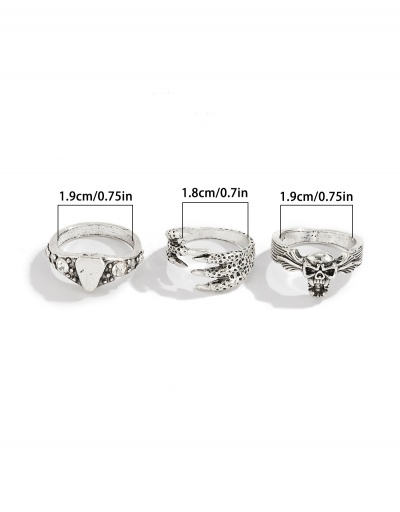 Replica Cool Skull Ring Sets For Women #794799 $5.18 USD for Wholesale