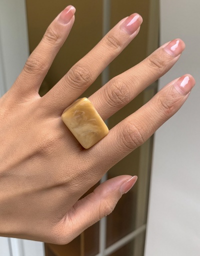 Replica Novel Solid Chic Shape Square Resin Ring #794805 $4.23 USD for Wholesale