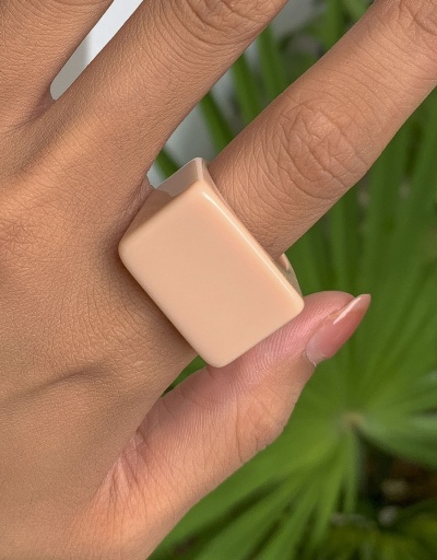 Replica Novel Solid Chic Shape Square Resin Ring #794805 $4.23 USD for Wholesale