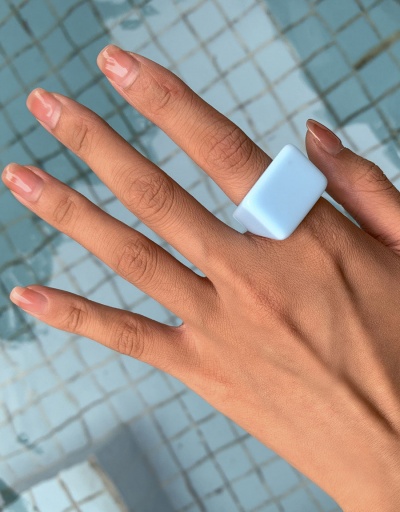 Replica Novel Solid Chic Shape Square Resin Ring #794805 $4.23 USD for Wholesale