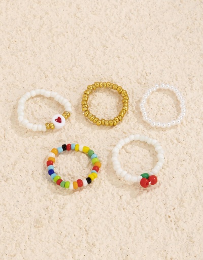 Replica Lovely Colorful Beaded Heart Ring Set #794806 $5.72 USD for Wholesale