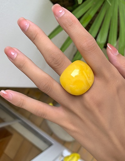 Replica Cute Arc Solid Macaron Color Ring For Women #794808 $4.13 USD for Wholesale