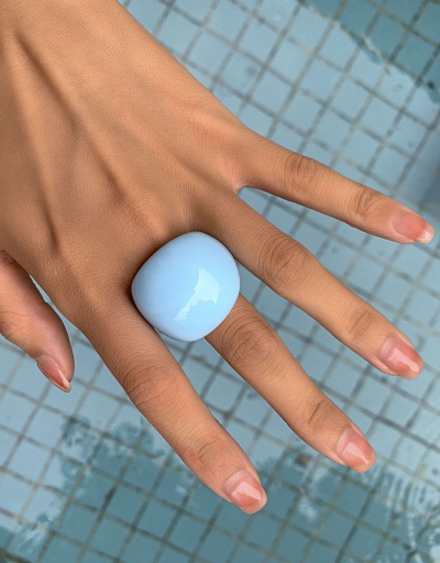 Replica Cute Arc Solid Macaron Color Ring For Women #794808 $4.13 USD for Wholesale