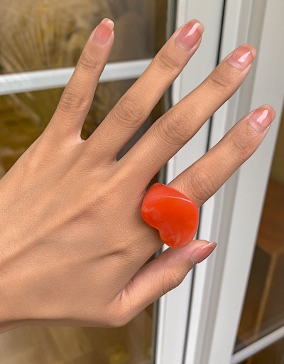 Funny Solid Transparent Heart Shape Simple Ring #794810 $4.23 USD, Wholesale Fashion Ring