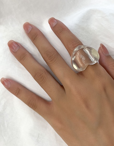 Replica Funny Solid Transparent Heart Shape Simple Ring #794810 $4.23 USD for Wholesale