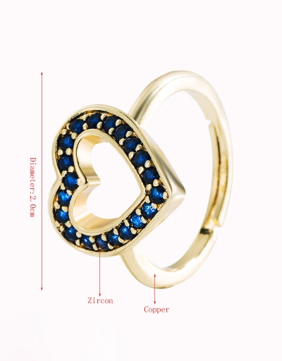 Replica Fashion Stylish Full Rhinestone Heart Shape Rings #794821 $7.43 USD for Wholesale