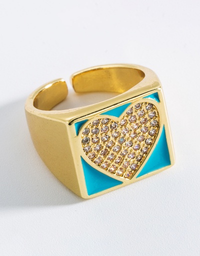 Replica Heart Shape Full Rhinestone Vintage Ring Unisex #794823 $8.30 USD for Wholesale