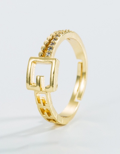 Replica Trendy Geometry Inlay Zircon Fashion Punk Rings #794826 $7.02 USD for Wholesale