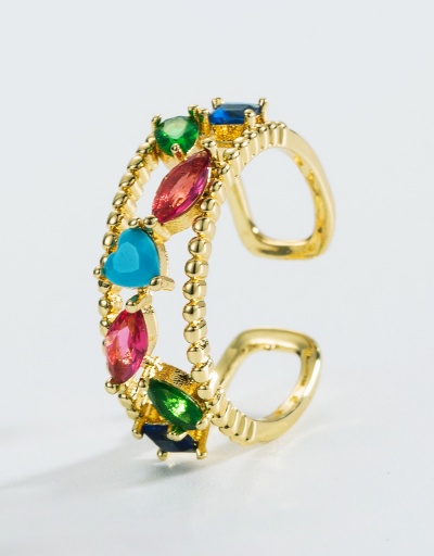 Replica Trendy Geometry Inlay Zircon Fashion Punk Rings #794826 $7.02 USD for Wholesale